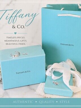 Authentic Tiffany And Company Sterling Silver Earrings And Pendant Heart